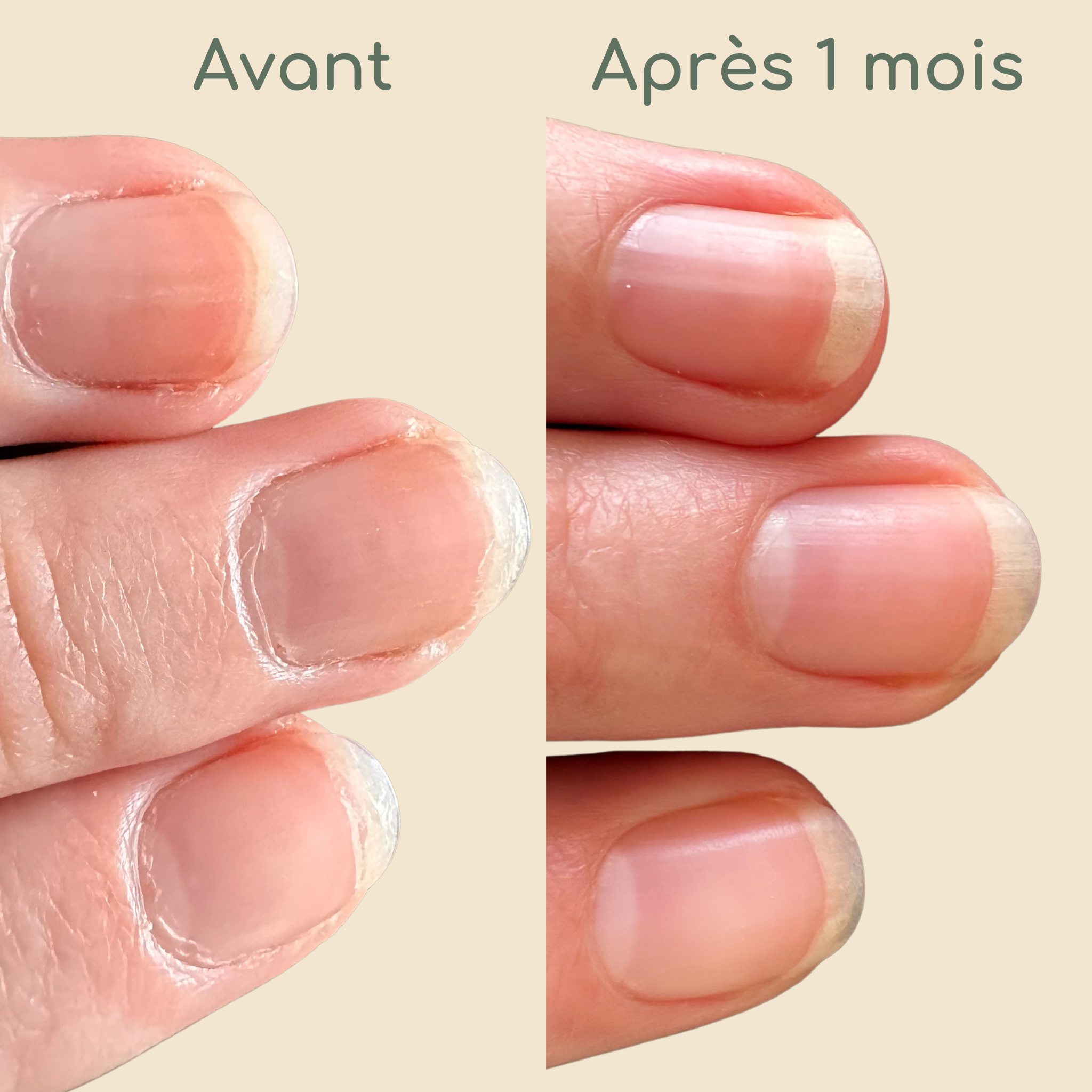 après la pose d'un vernis soin transparent d'orelka